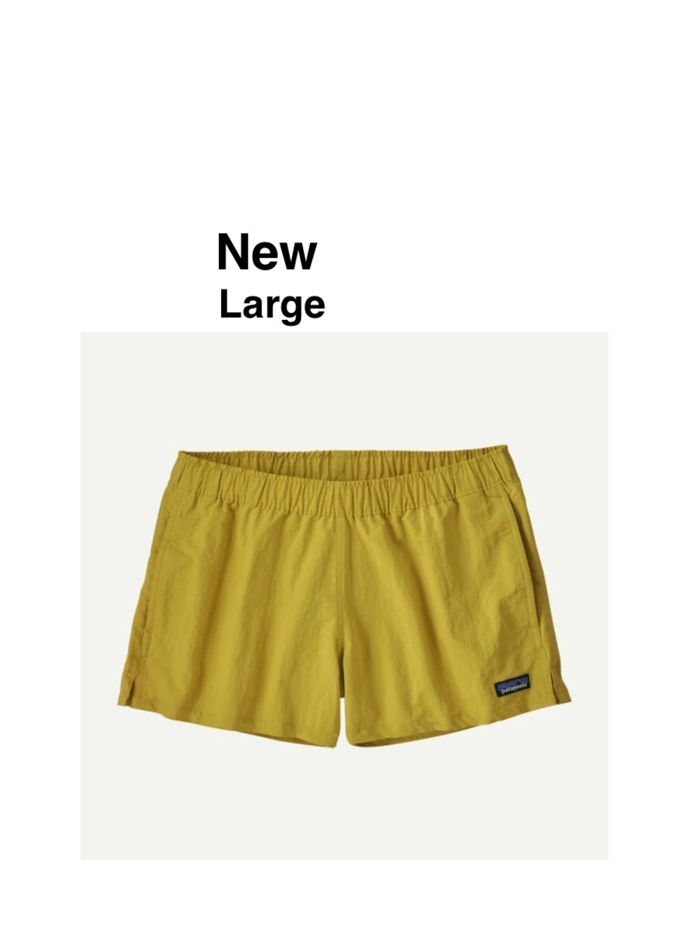 New Patagonia Barely Baggies Shorts Size L Color:Surfboard Yellow with tags⭐️⭐️ - Picture 1 of 17